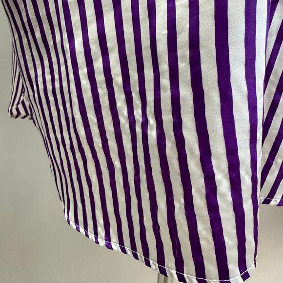 Vintage 90s Victoria's Secret Gold Label Striped satin Sleep Shirt size Small - Picture 11 of 13